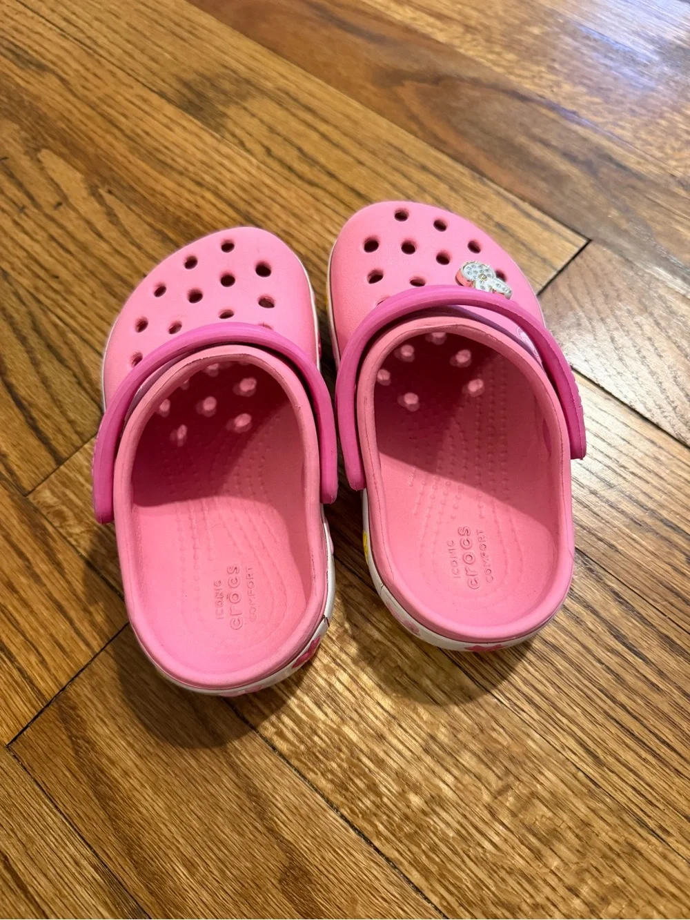 CROCS Pink Kids Clogs with Bunny Charm